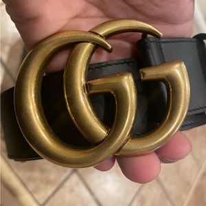 Never Used Gucci leather double G Gucci belt 2015 Re-Edition wide leather 105